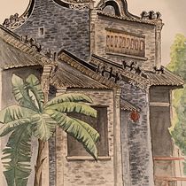 My project in Architectural Sketching with Watercolor and Ink course, traditional architecture in my hometown in southern China. Programação  projeto de litchi - 09.08.2020