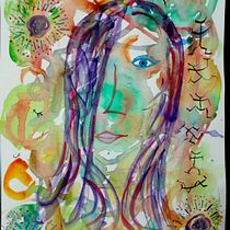 Mi Proyecto del curso: mujer de larga cabellera. Traditional illustration, Children's Illustration, and Watercolor Painting project by Fredy Polo - 07.02.2020
