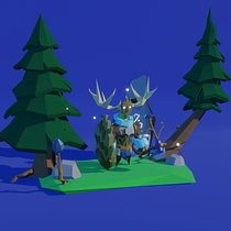 My project in Low Poly Character Modeling for Video Games course Ein Projekt aus dem Bereich Design von 3-D-Figuren von skodvirr - 07.07.2020