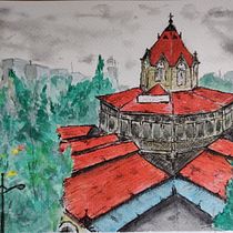 My project in Architectural Sketching with Watercolor and Ink course. Pintura em aquarela projeto de vikrant_labde - 03.07.2020