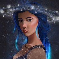My project in Digital Fantasy Portraits with Photoshop course. Character Design project by Rebecca Rich - 07.03.2020