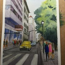 Mi Proyecto del curso: Paisajes urbanos en acuarela Ein Projekt aus dem Bereich Zeichnung, Porträtzeichnung und Aquarellmalerei von xavier_planas_font - 08.07.2020