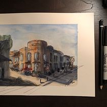 My project in Architectural Sketching with Watercolor and Ink course. Ilustração arquitetônica projeto de Esther Franco-Gray - 04.07.2020