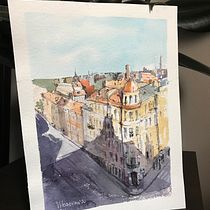 My project in Architectural Sketching with Watercolor and Ink course. Pintura em aquarela projeto de Anastasia Alekna - 04.07.2020