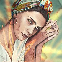 Mi Proyecto del curso: Retrato ilustrado con Procreate. Traditional illustration project by valentinapetaki - 07.06.2020