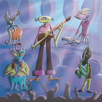 MÚSICOS MARCIANOS. Traditional illustration, and Digital Illustration project by Juan González - 06.29.2020
