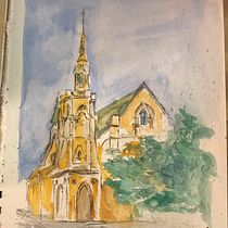 My project in Architectural Sketching with Watercolor and Ink course. Pintura em aquarela projeto de Mary Lagdameo - 10.07.2020
