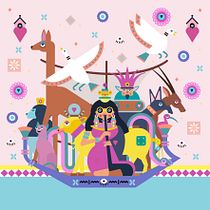 Ma petite déesse: inspiration des dessins de l'antique Egypte et de  Ely Ely Illustra. Digital Drawing project by Annick Piron - 07.09.2020