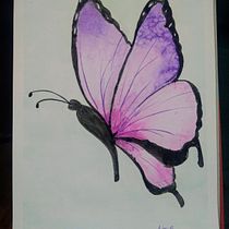 Mi Proyecto del curso: Técnicas modernas de acuarela Mariposa con efecto de la combinación de acuarelas y sal. Un progetto di Creatività di Adriana Carolina Romero Garizao - 13.07.2020