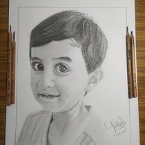 Mi Proyecto del curso: Retrato realista con lápiz de grafito - Mi sobrino Martin.. Desenho a lápis, Desenho artístico, e Desenho realista projeto de Camilo Zamora - 09.07.2020