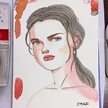 Mi Proyecto del curso: Retrato en acuarela a partir de una fotografía. Portrait Drawing project by Erne Guevara - 07.11.2020