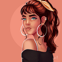 My project in Female Character Portraits in Procreate course. Artistic Drawing, and Digital Illustration project by Alexandra Martins - 07.12.2020