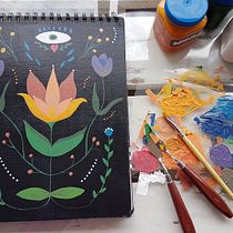 Mi Proyecto del curso: Introducción a la ilustración floral con acrílico. Ilustração tradicional, e Pintura Acrílica projeto de m_soledad20 - 11.07.2020