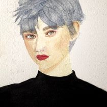 Colette - My project in Watercolor Portrait from a Photo course. Portrait Drawing, and Watercolor Painting project by sanjanapatnaik1997 - 07.13.2020