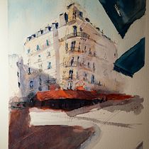 Architectural watercolour - Final project. Ilustração arquitetônica, Desenho artístico, e Pintura em aquarela projeto de Sam Hill - 14.07.2020