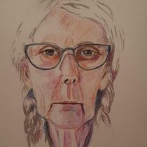 'My project in  Watercolor Portrait Sketchbook course. A Boy (oops), Man and His Dog. Portrait Drawing project by Bobbi Wendland - 07.15.2020