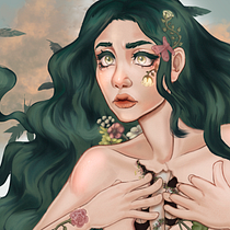 My project in Digital Fantasy Portraits with Photoshop course. Artistic Drawing project by Nadia - 07.15.2020