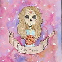 Calavera acuarela. Un progetto di Illustrazione con inchiostro e Pittura ad acquerello di Zeleste Pacheco - 17.07.2020