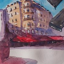 My project in Architectural Sketching with Watercolor and Ink course. Ilustração com tinta, e Pintura em aquarela projeto de kerry_downey - 17.07.2020