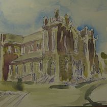 My project in Architectural Sketching with Watercolor and Ink course. Pintura em aquarela projeto de Brad Dieno - 18.07.2020