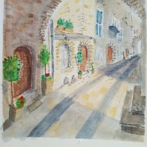 My project in Architectural Sketching with Watercolor and Ink course. Ilustração arquitetônica, Ilustração com tinta, e Pintura em aquarela projeto de Tadas Lukosiunas - 18.07.2020