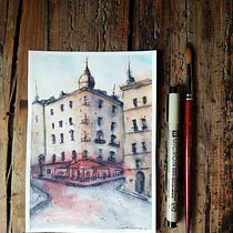 Mi Proyecto del curso: Dibujo arquitectónico con acuarela y tinta. Arte urbana projeto de angela_ng_glz - 18.08.2020