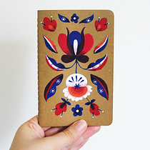 Upcycled cardboard and sketchbook, a Floral Illustration Project. Acr, and lic Painting project by baviguier - 07.19.2020