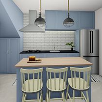 Projeto Residencial Sala + Cozinha. 3D Animation, Architecture, Decoration, Set Design & Interior Design project by Narielly Rodrigues - 11.26.2020