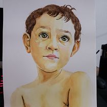 Meu projeto do curso: Retrato em aquarela a partir de uma fotografia. Watercolor Painting project by Vitória Gurgel - 07.21.2020