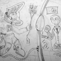 Mi Proyecto del curso; personajes estilo cartoon (duo astronomico). Un projet de Illustration traditionnelle de jeysonccc - 22.07.2020