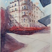 My project in Architectural Sketching with Watercolor and Ink course. Ilustração arquitetônica projeto de noel_cephas - 17.07.2020