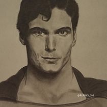 Superman: Retrato realista con lápiz de grafito. Desenho a lápis, e Desenho realista projeto de Rufino Gordillo Moreno - 26.07.2020