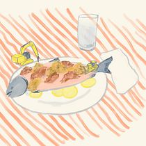 Gold vs Salmon: Editorial Illustration . Traditional illustration project by Bailey - 07.29.2020