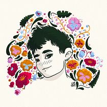 Meu projeto do curso: Retrato ilustrado com elementos botânicos. Un proyecto de Ilustración tradicional de Marina Araújo - 22.07.2020