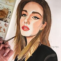 Meu projeto do curso: Retrato em aquarela a partir de uma fotografia. Watercolor Painting project by Simone Marrach - 07.23.2020