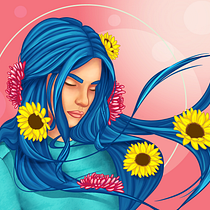 My project in Female Character Portraits in Procreate course. Projekt z dziedziny R, sunek c, frow, Ilustracja c, frowa, Malarstwo c i frowe użytkownika kirstymuir - 23.07.2020