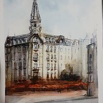 Mi Proyecto del curso: Dibujo arquitectónico con acuarela y tinta. Ilustração arquitetônica projeto de Maximiliano Di Giácomo - 23.07.2020