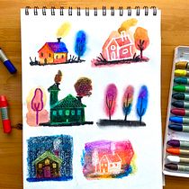Mi Proyecto del curso: Técnicas de ilustración para desbloquear tu creatividad. Fine Arts, Sketching, Collage, Creativit, Drawing, Artistic Drawing, Traditional illustration, Children's Illustration, Painting, Acr, and lic Painting project by Daniela Fonseca - 07.25.2020