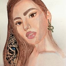 Mi Proyecto del curso: Retrato ilustrado en acuarela. Projekt z dziedziny Portret i Malowanie akwarelą użytkownika Lissette Pérez Azócar - 26.07.2020