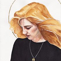 Self Portrait "When I was 19" in Watercolor Portrait from a Photo course. Watercolor Painting project by seajewel - 07.23.2020
