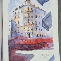 My project in Architectural Sketching with Watercolor and Ink course. Pintura em aquarela projeto de paddymac85 - 15.08.2020