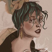 My project in Illustrated Portraits with Procreate course. Traditional illustration project by Виктория Захарова - 07.26.2020