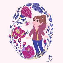 Meu projeto do curso: Retrato ilustrado com elementos botânicos. Un proyecto de Ilustración tradicional e Ilustración botánica de br_stbk - 27.07.2020