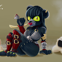 Furry assasin and Happy Pony. Concept Art, e Pintura digital projeto de Andre Ruiz Guerra - 28.07.2020