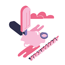 Nicole Rauen - Strawberry Ice Cream. Ilustração tradicional projeto de Nicole Rauen - 28.07.2020