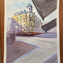 My project in Architectural Sketching with Watercolor and Ink course. Sketching, Drawing, Watercolor Painting, Architectural Illustration, Sketchbook & Ink Illustration project by pramodgopala - 07.28.2020