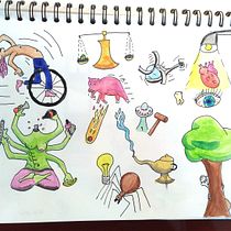 Meu projeto do curso: A arte de desenhar: transforme seus rabiscos em arte. Traditional illustration project by Vinícius Denny - 07.28.2020