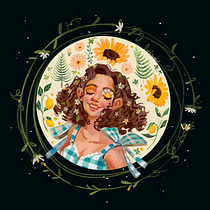Meu projeto do curso: Retrato ilustrado com elementos botânicos. Un proyecto de Dibujo artístico y Dibujo digital de Luiza Nobre - 29.07.2020