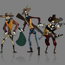 Mi Proyecto del curso: LAS CALAVERAS DEL VIEJO OESTE. Traditional illustration project by Juan Racines - 08.10.2020