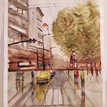 Meu projeto do curso: Paisagens urbanas em aquarela. Een project van  Urban art y Aquarelschilderen van acatarina_mnunes - 30.07.2020